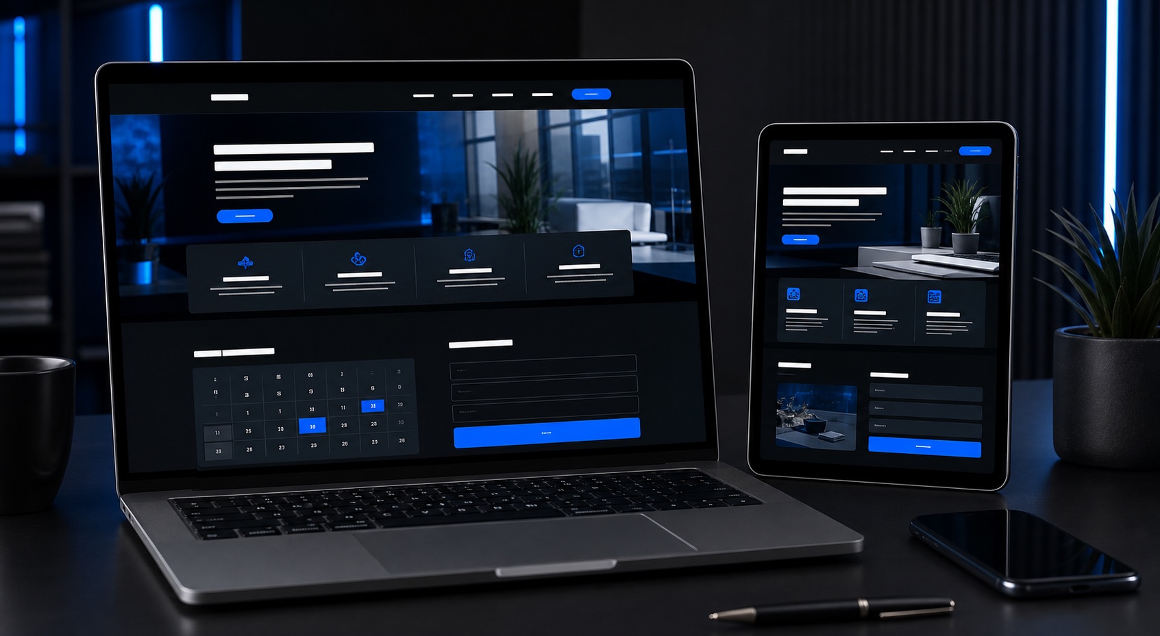 Service & Buchung als moderne responsive Website-Demo