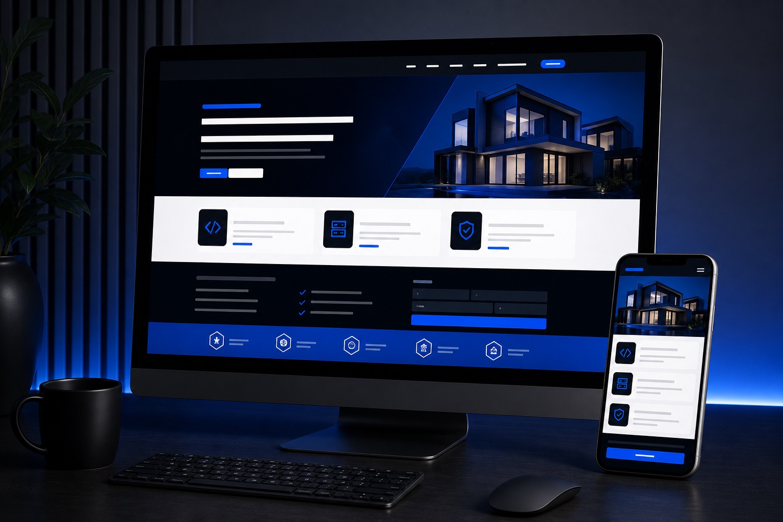 Unternehmenswebsite als moderne responsive Website-Demo